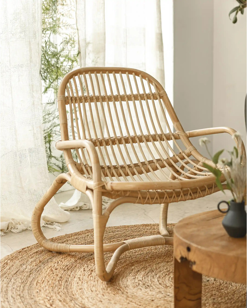 VIKARA lounge chair in rattan 76 x 68 x 75 cm in natural colour