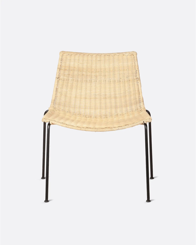 CAMP lounge chair in rattan and iron 64 x 58 x 72 cm