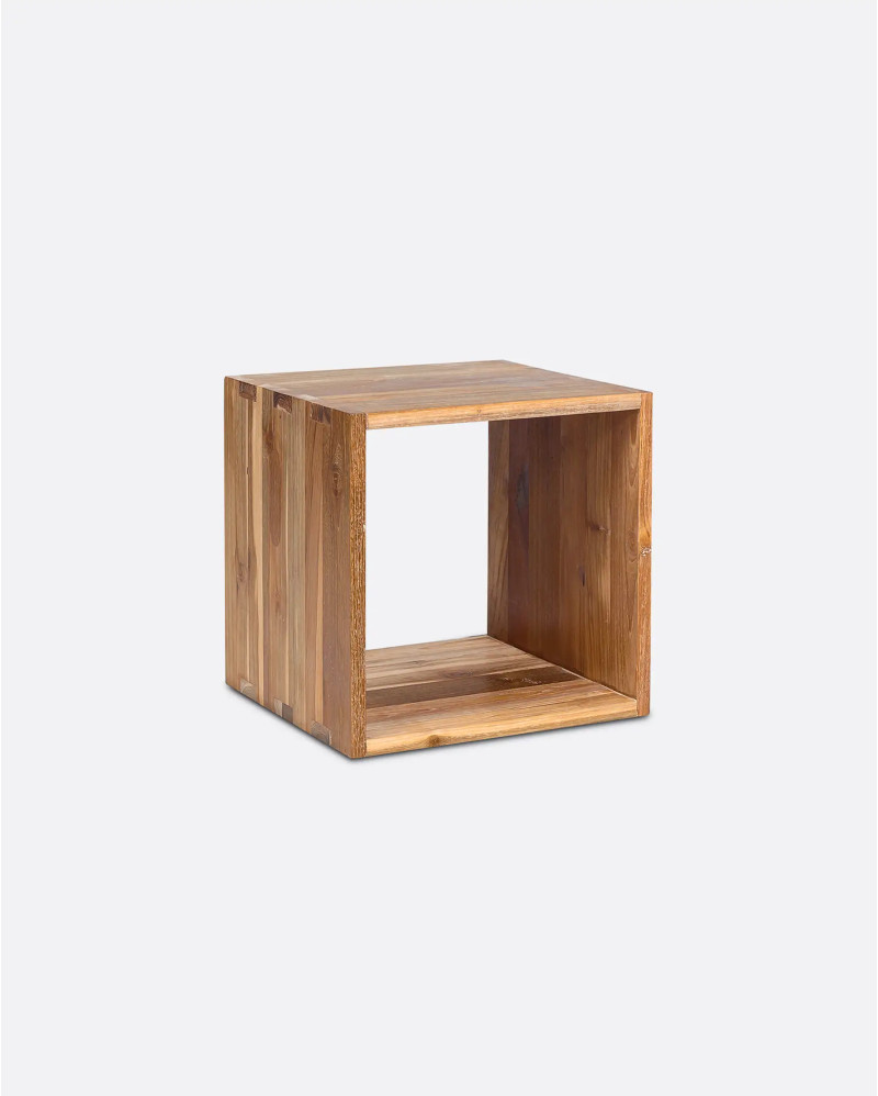 GENESIS bookcase in recycled teak wood 40 x 40 x 40 cm