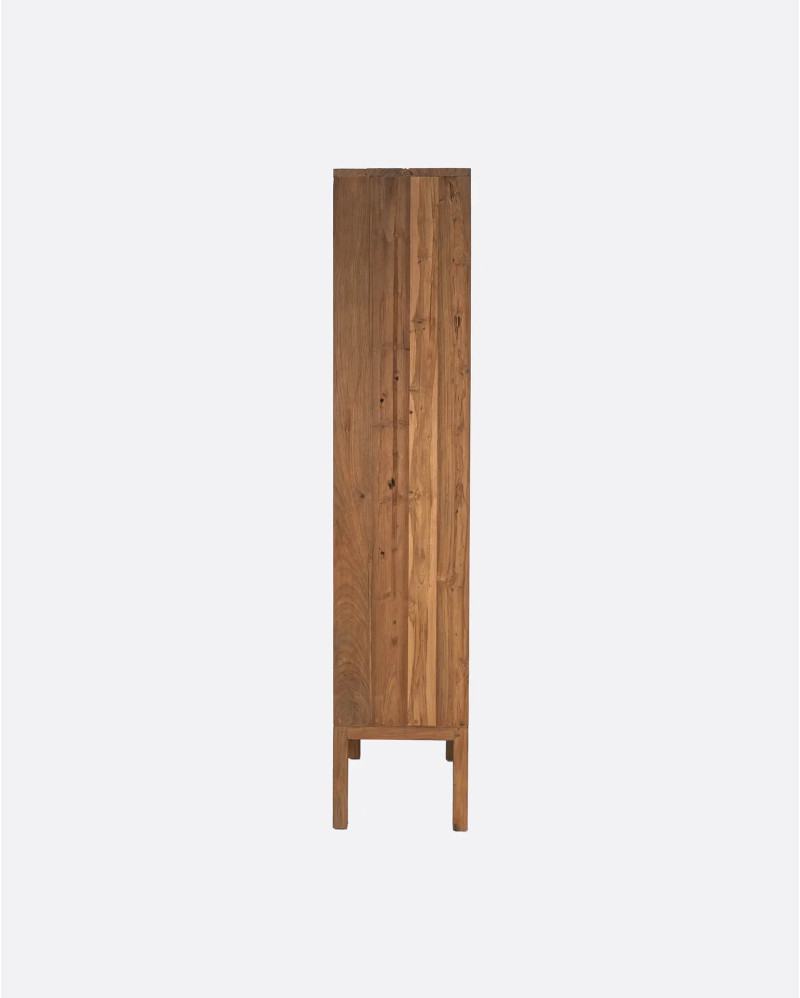 EROSI bookcase in recycled teak wood 60 x 37 x 180 cm in natural colour