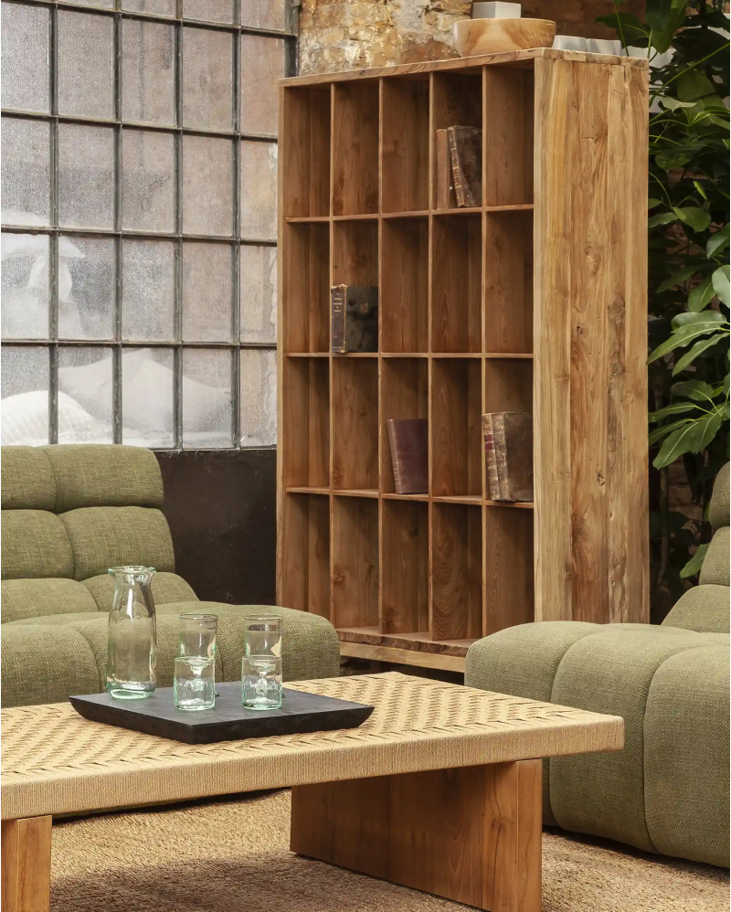 EROSI bookcase in recycled teak wood 100 x 37 x 180 cm in natural colour