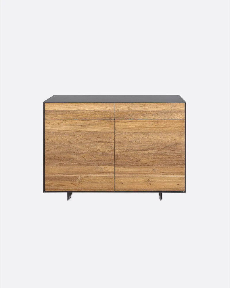 GEOX sideboard in recycled teak wood and iron 120 x 40 x 90 cm