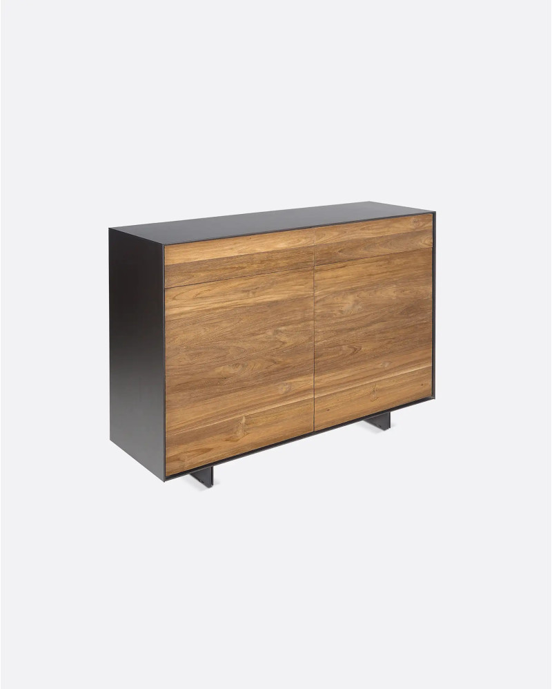 GEOX sideboard in recycled teak wood and iron 120 x 40 x 90 cm