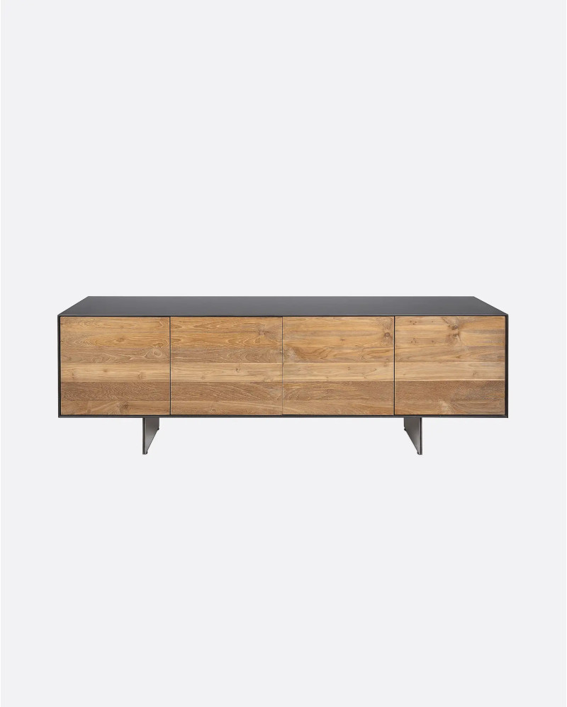 GEOX sideboard in recycled teak wood and iron 208 x 45 x 72,5 cm in natural colour