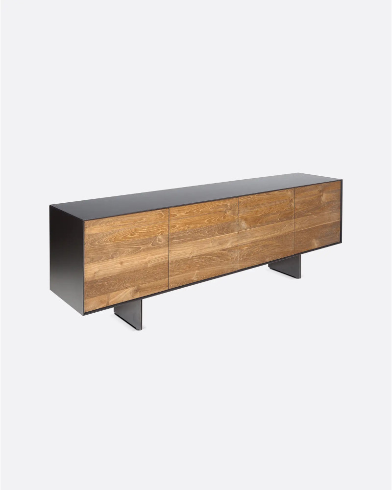 GEOX sideboard in recycled teak wood and iron 208 x 45 x 72,5 cm in natural colour