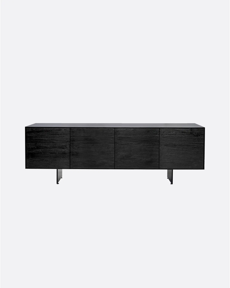 Buffet GEOX en bois de teck recyclé et fer 208 x 45 x 72,5 cm en couleur noire