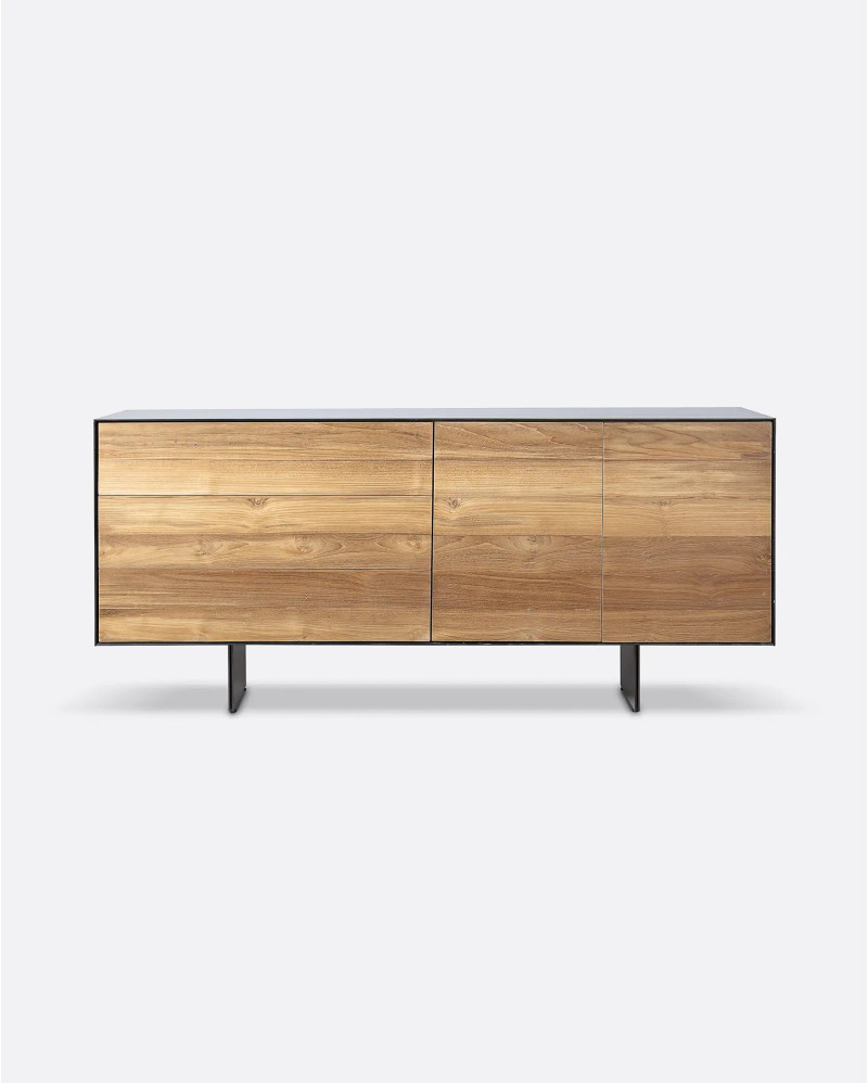 Aparador GEOX de madera de teca reciclada y hierro 180 x 45 x 82 cm