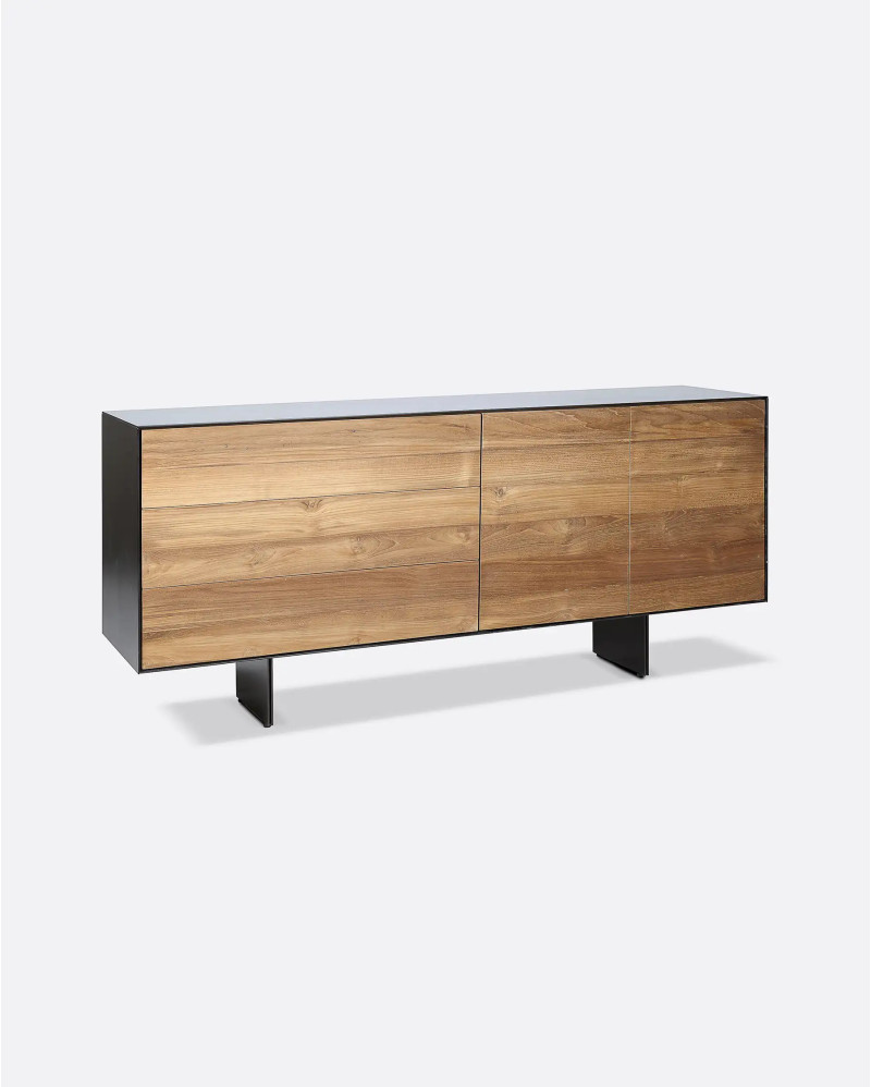 Aparador GEOX de madera de teca reciclada y hierro 180 x 45 x 82 cm