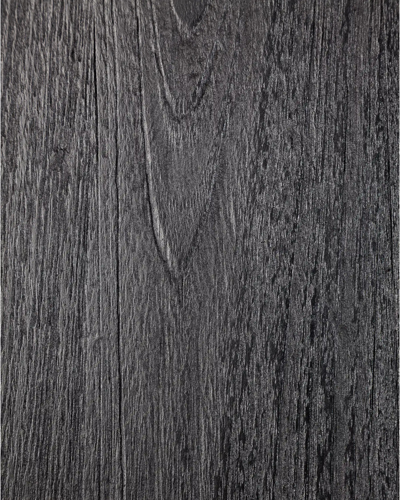 Vitrine EROSI en bois de teck recyclé 110 x 45 x 130 cm en couleur noire