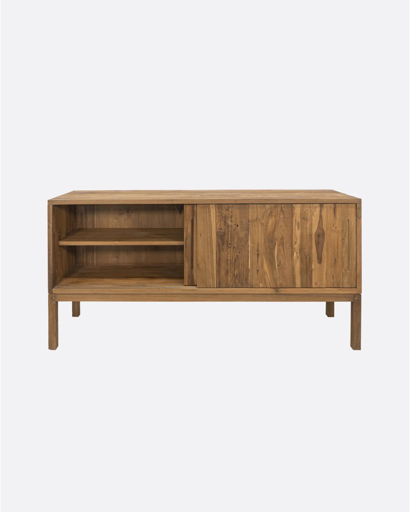 Buffet EROSI en bois de teck recyclé 160 x 45 x 77 cm en couleur naturelle