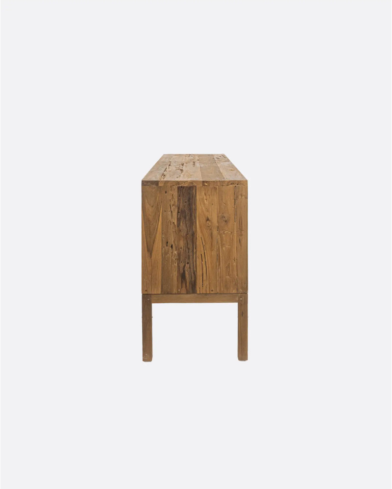 EROSI sideboard in recycled teak wood 160 x 45 x 77 cm in natural colour