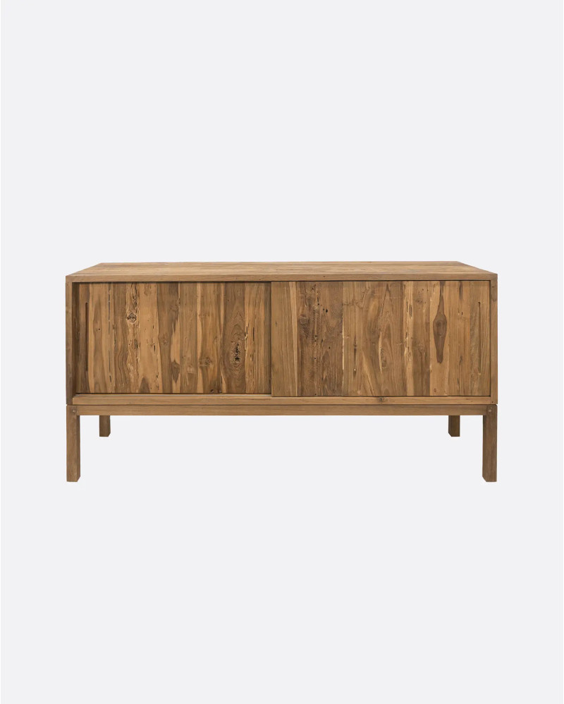 Buffet EROSI en bois de teck recyclé 160 x 45 x 77 cm en couleur naturelle