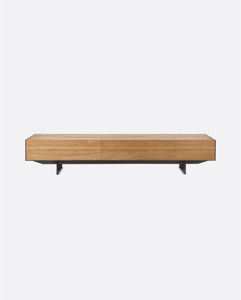 Aparador GEOX de madera de teca reciclada y hierro 160 x 45 x 77 cm