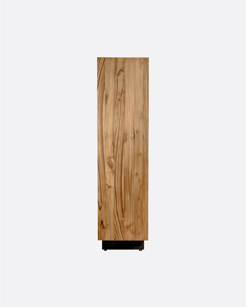 CORA cabinet in teak wood, iron and paper cord 100 x 45 x 176 cm