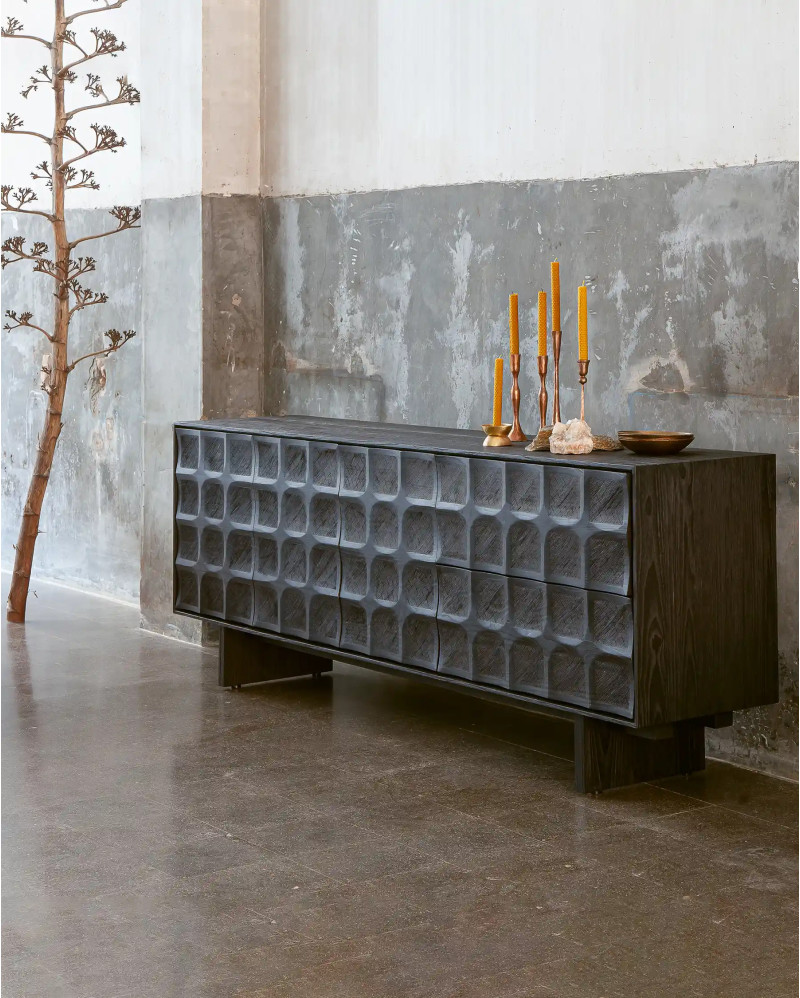 RIJAL sideboard in teak wood 223 x 45 x 79 cm