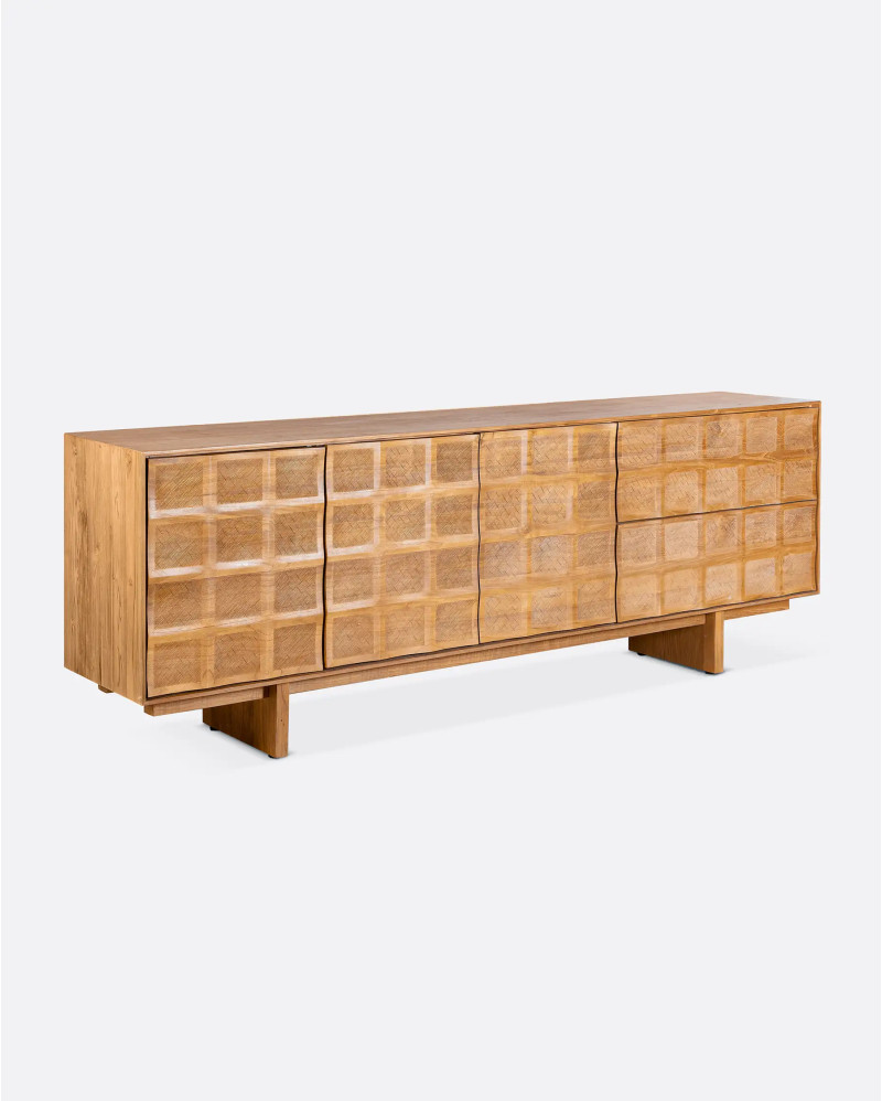 RIJAL sideboard in recycled teak wood 223 x 45 x 45 x 79 cm