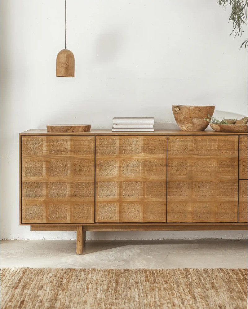 RIJAL sideboard in recycled teak wood 223 x 45 x 45 x 79 cm