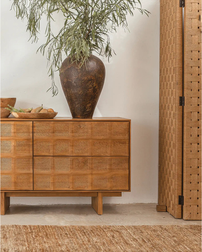 RIJAL sideboard in recycled teak wood 130 x 45 x 79 cm