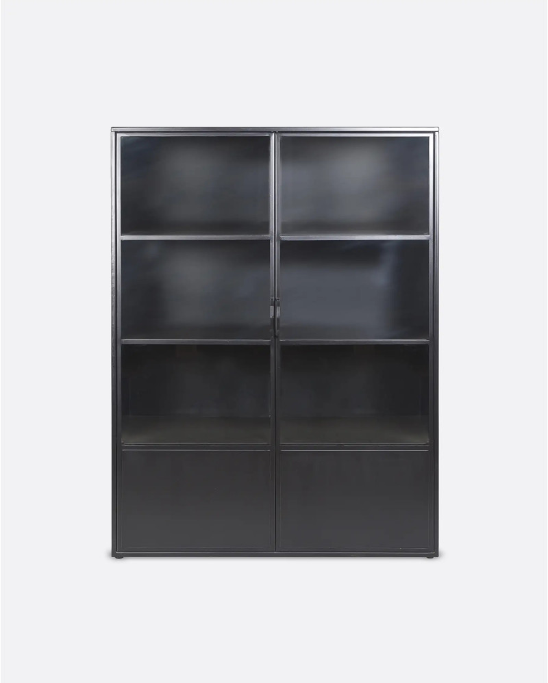 OX display cabinet in iron and glass 140 x 45 x 185 cm