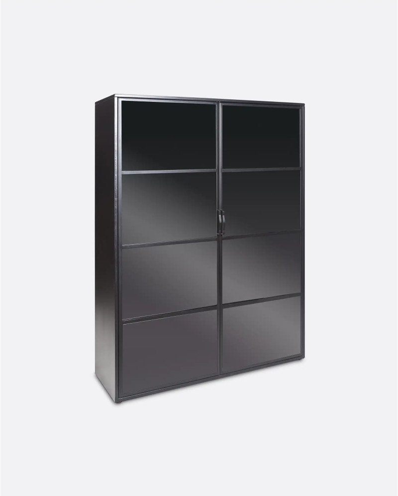 OX display cabinet in iron and glass 140 x 45 x 185 cm