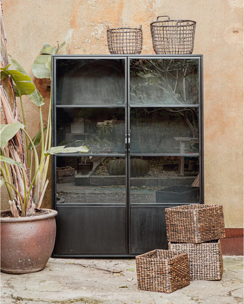 OX display cabinet in iron and glass 140 x 45 x 185 cm