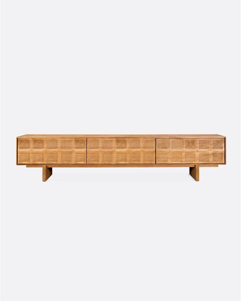 RIJAL TV stand in recycled teak wood 240 x 45 x 51 cm in natural colour