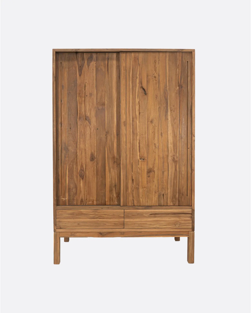 Armario de madera EROSI de teca reciclada 125 x 60 x 190 cm