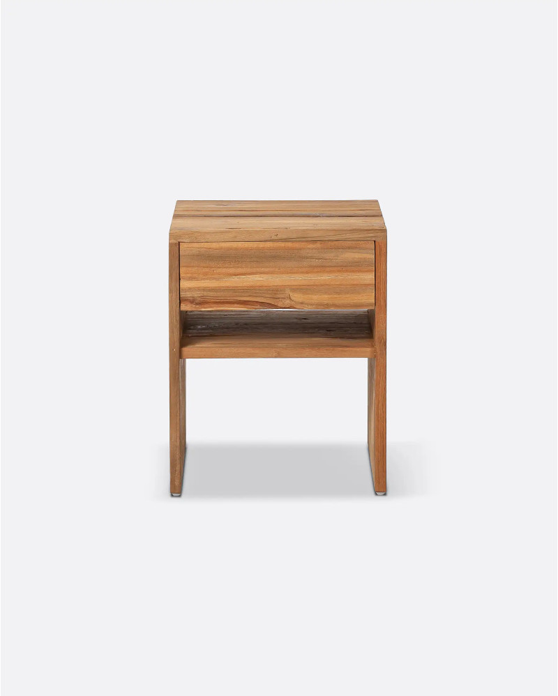 EROSI bedside table in recycled teak wood 40 x 40 x 50 cm