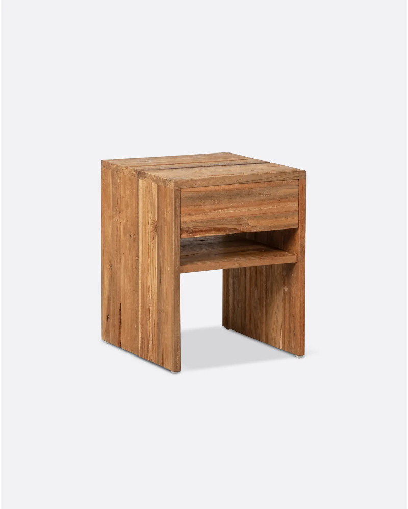 EROSI bedside table in recycled teak wood 40 x 40 x 50 cm