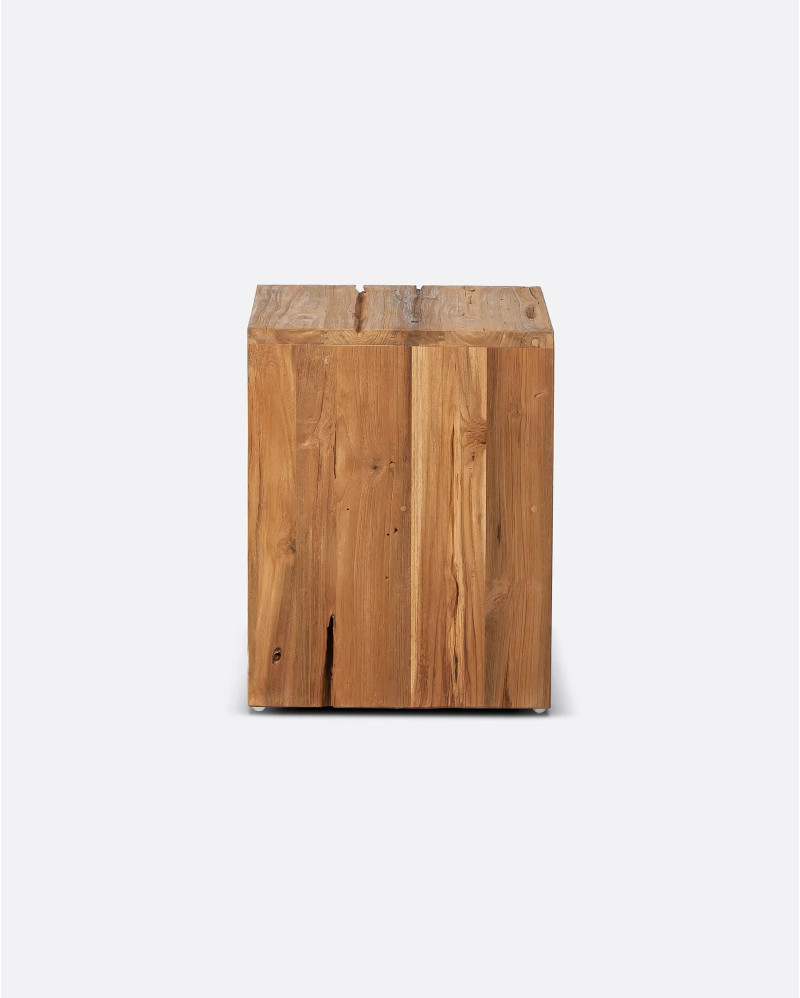 EROSI bedside table in recycled teak wood 40 x 40 x 50 cm