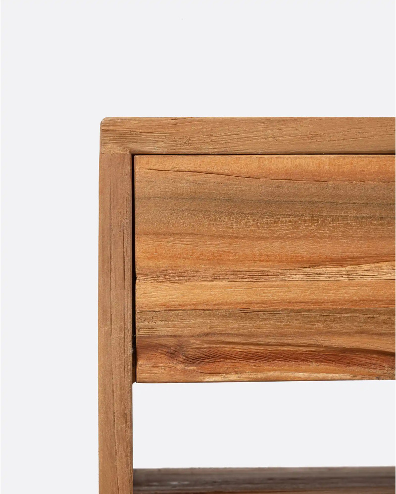 EROSI bedside table in recycled teak wood 40 x 40 x 50 cm