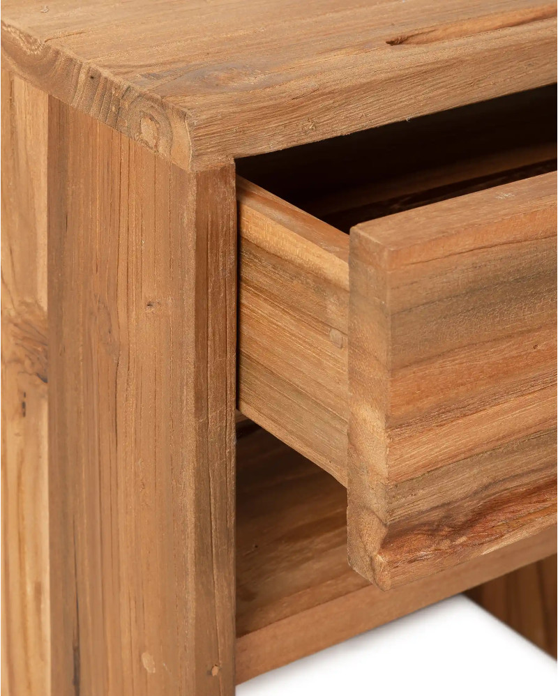 EROSI bedside table in recycled teak wood 40 x 40 x 50 cm