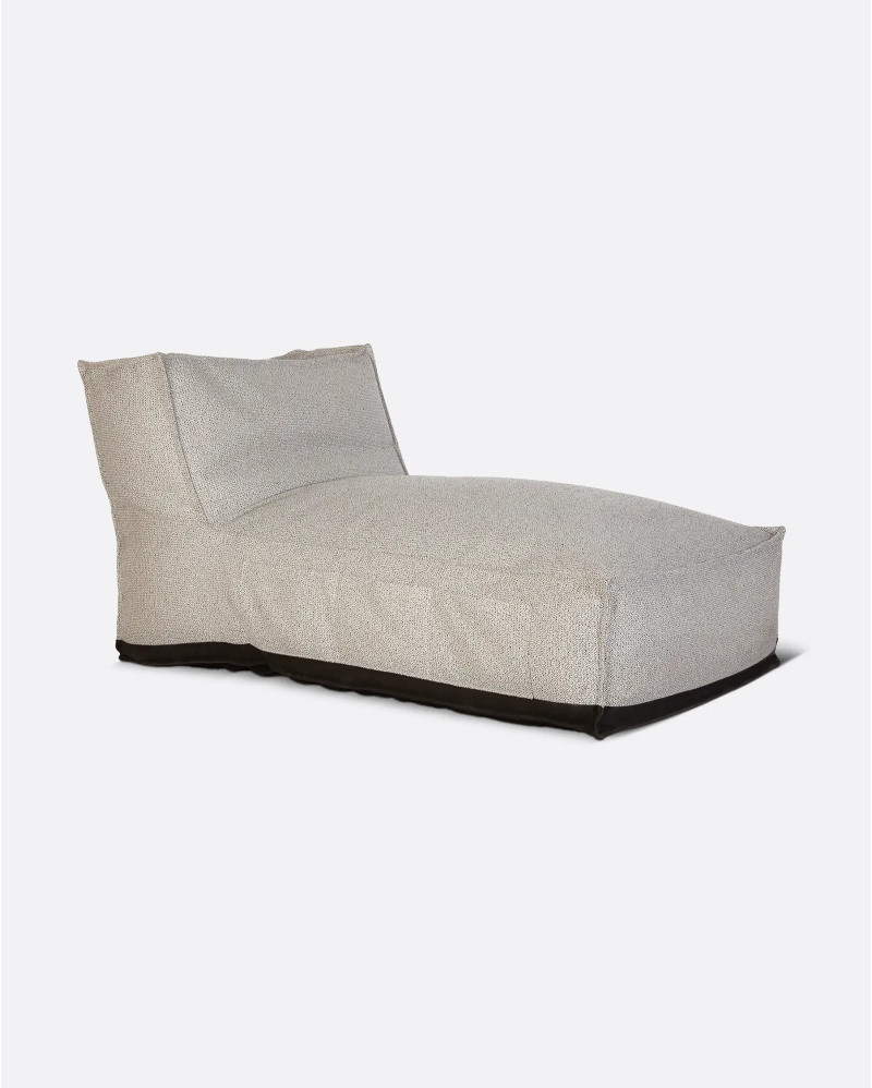 Chaise longue d'extérieur CACCINI 90 x 145 x 80 cm en blanc gris