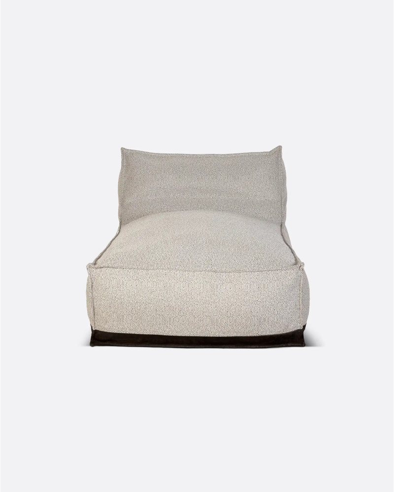 Chaise longue d'extérieur CACCINI 90 x 145 x 80 cm en blanc gris