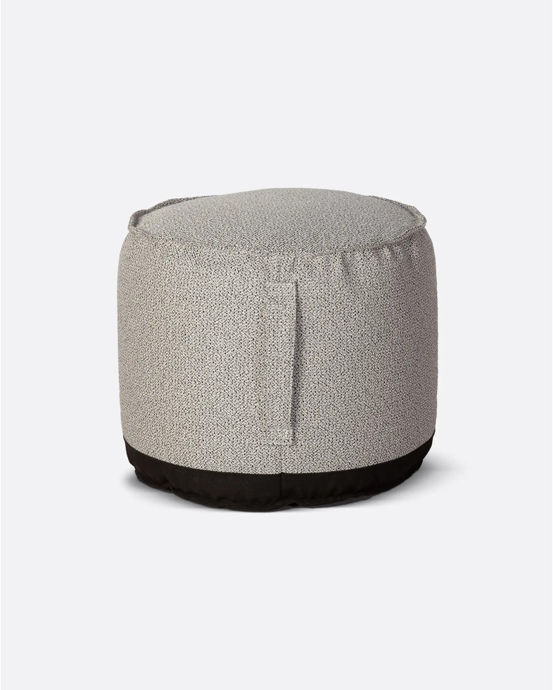 Pouf d'extérieur CACCINI Ø 50 cm x 45 cm de hauteur en blanc gris