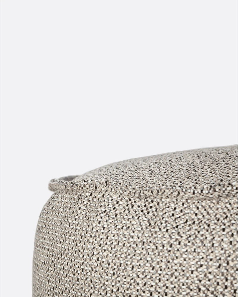 Pouf d'extérieur CACCINI Ø 50 cm x 45 cm de hauteur en blanc gris