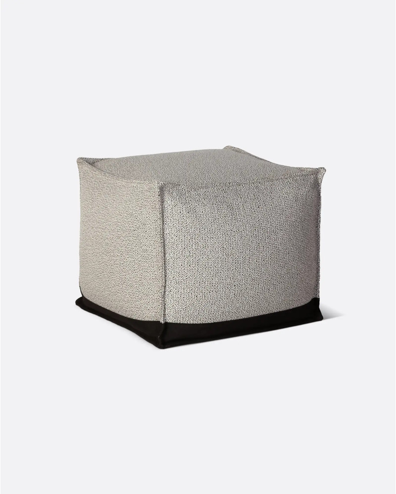 Pouf d'extérieur CACCINI 50 x 50 x 45 cm en blanc gris