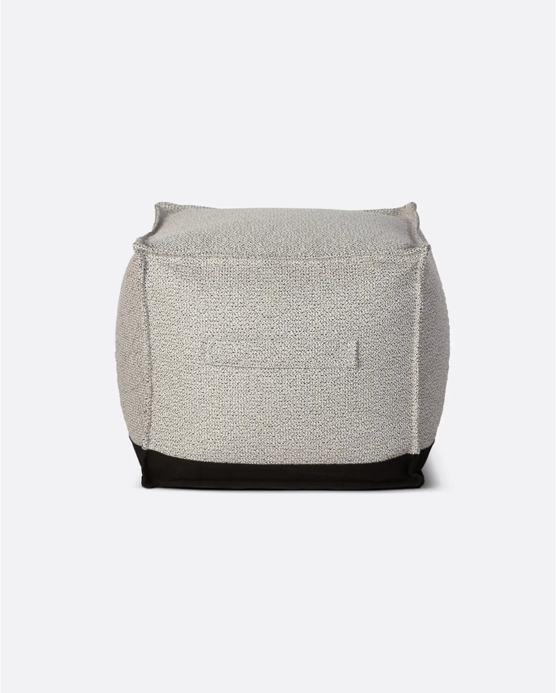 Pouf d'extérieur CACCINI 50 x 50 x 45 cm en blanc gris