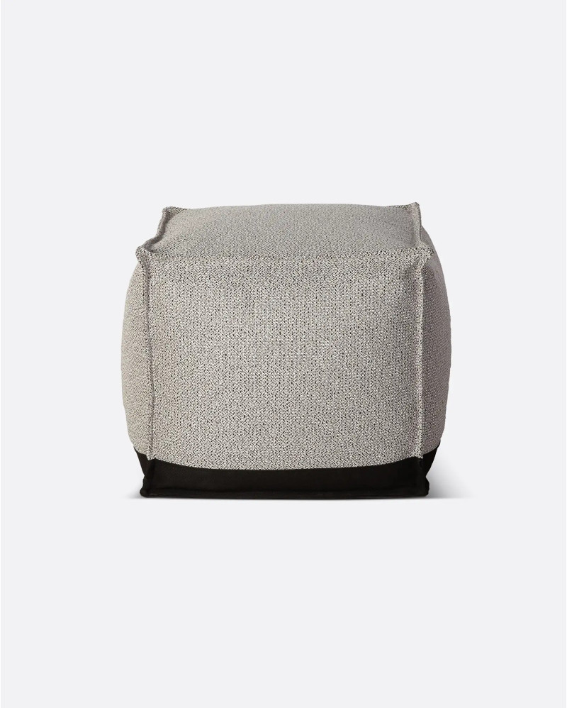 Pouf d'extérieur CACCINI 50 x 50 x 45 cm en blanc gris