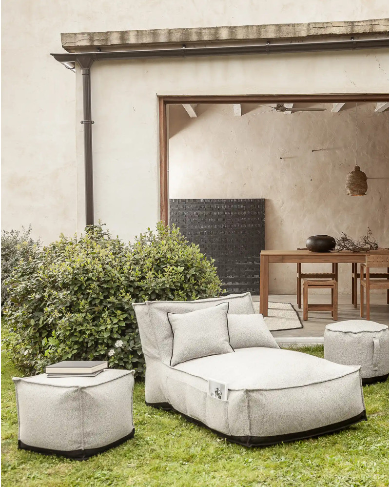 CACCINI outdoor pouffe 50 x 50 x 45 cm in white grey colour