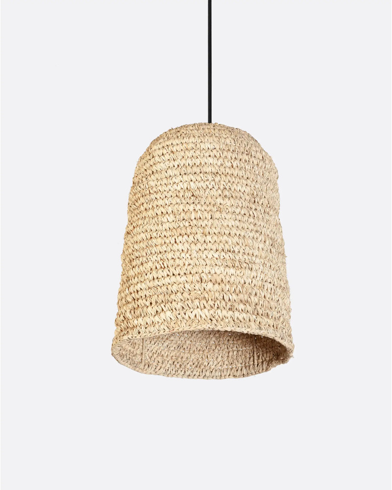 GOLF ceiling lamp in seagrass and iron Ø 28 cm x 36,5 cm high