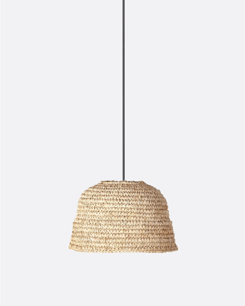 GOLF ceiling lamp in seagrass and iron Ø 28 cm x 17,5 cm high