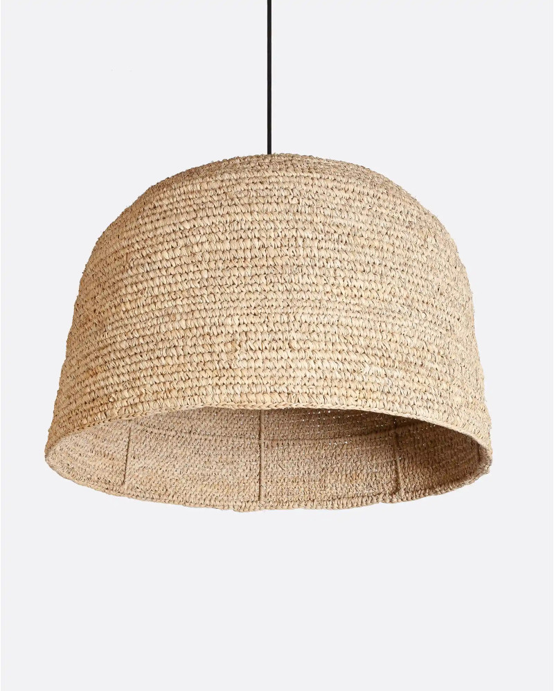 GOLF ceiling lamp in seagrass and iron Ø 60 cm x 37,5 cm high