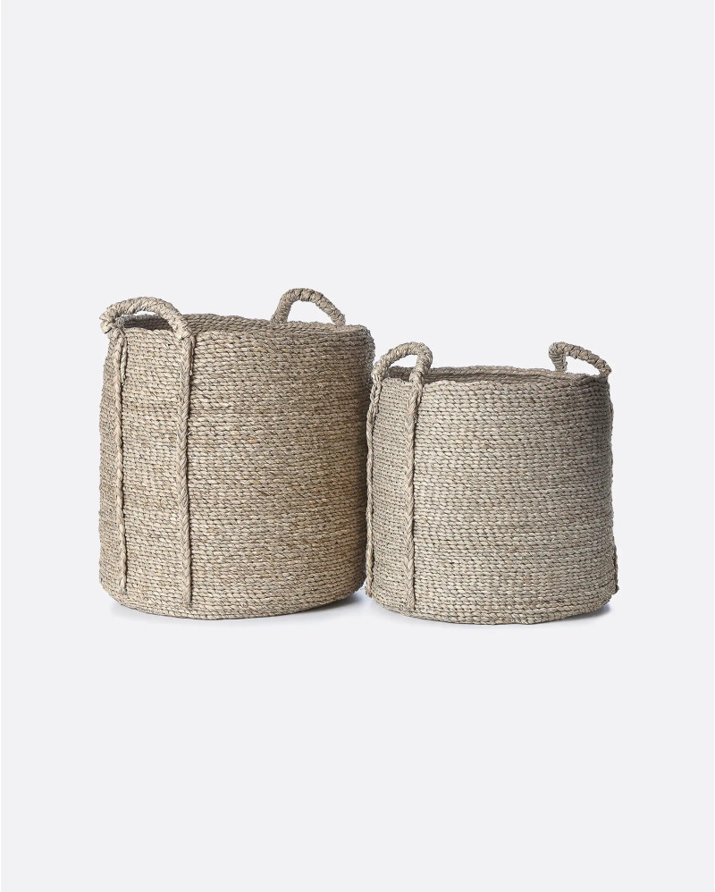 ASA basket made of water hyacinth in natural colour. Set of 2 units