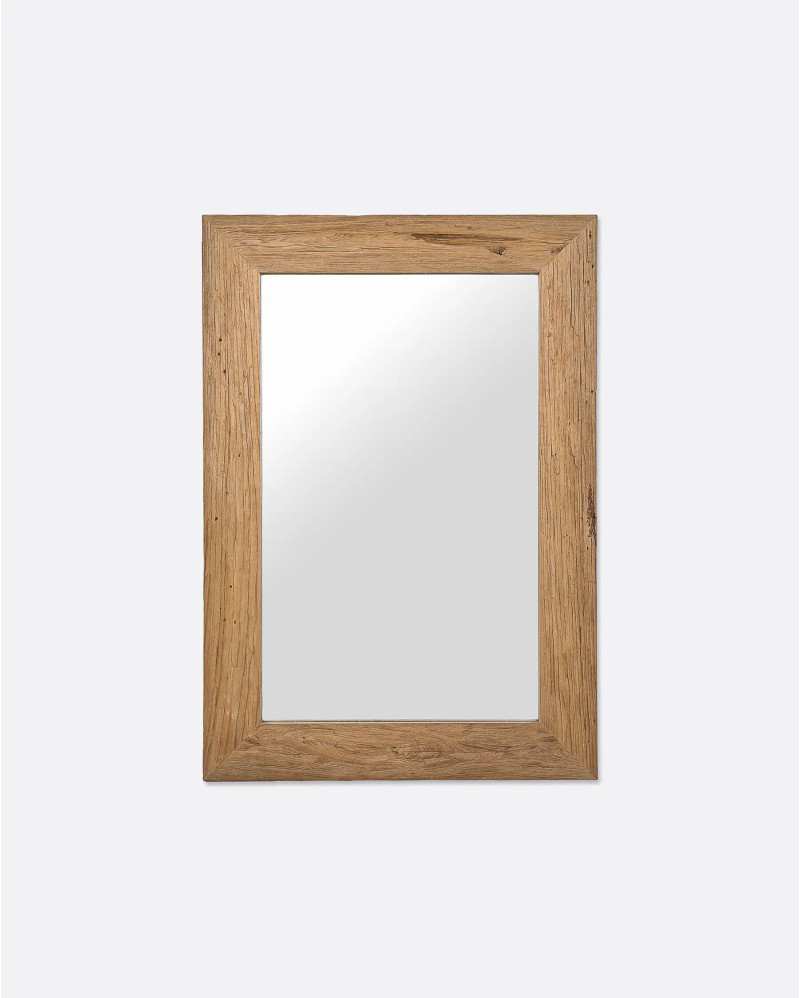 EROSI mirror in recycled teak wood 70 x 4 x 100 cm