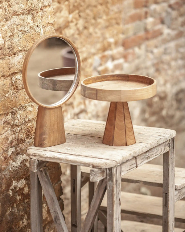 Miroir MOMI en bois de teck...