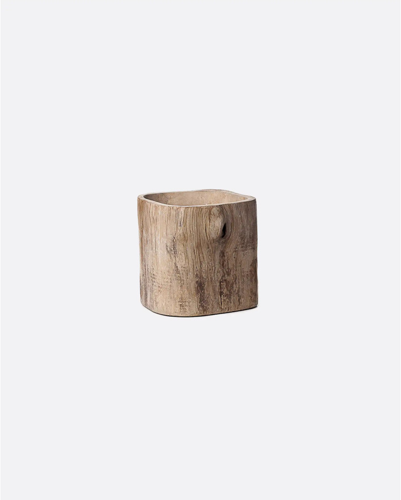 Jarrón MAZ de madera de teca Ø 20 cm x 20 cm de altura