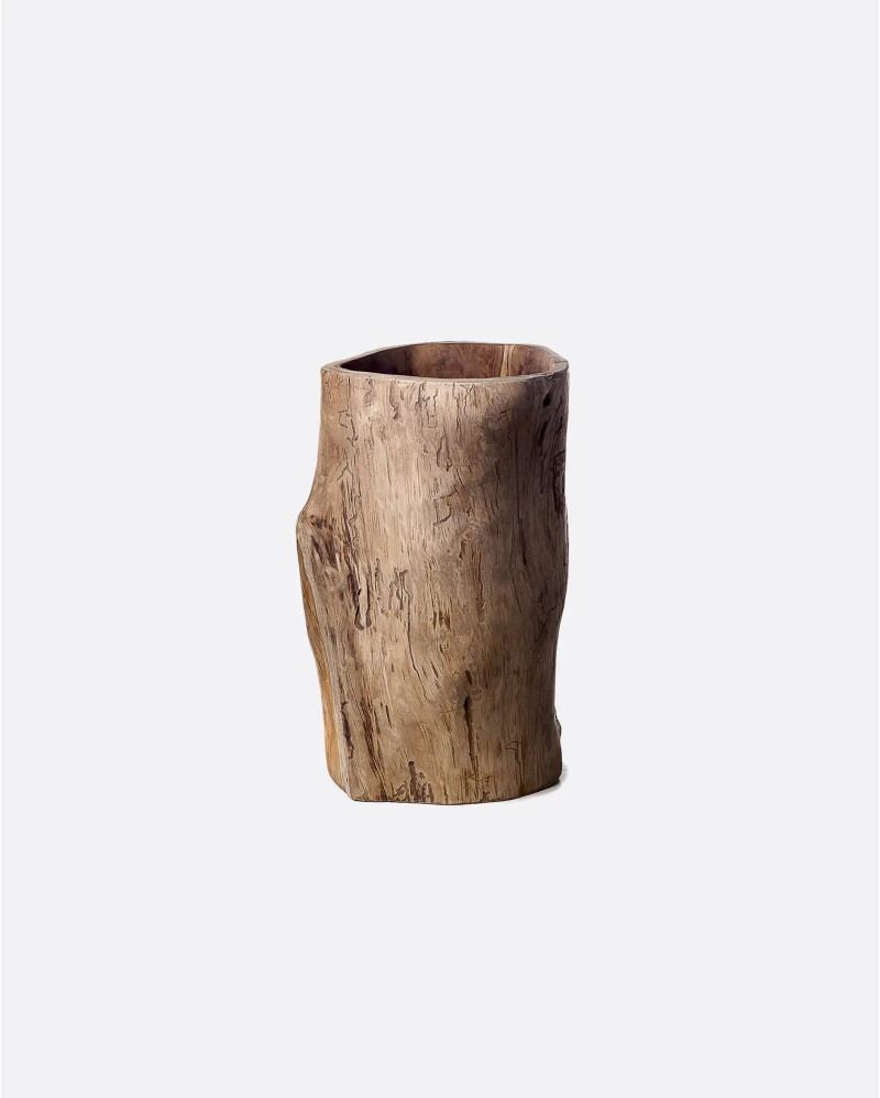 Jarrón MAZ de madera de teca Ø 30 cm x 50 cm de altura