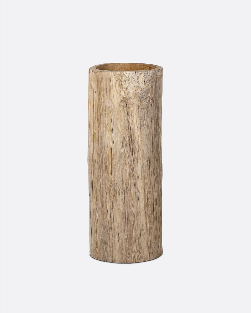 Jarrón MAZ de madera de teca Ø 30 cm x 80 cm de altura