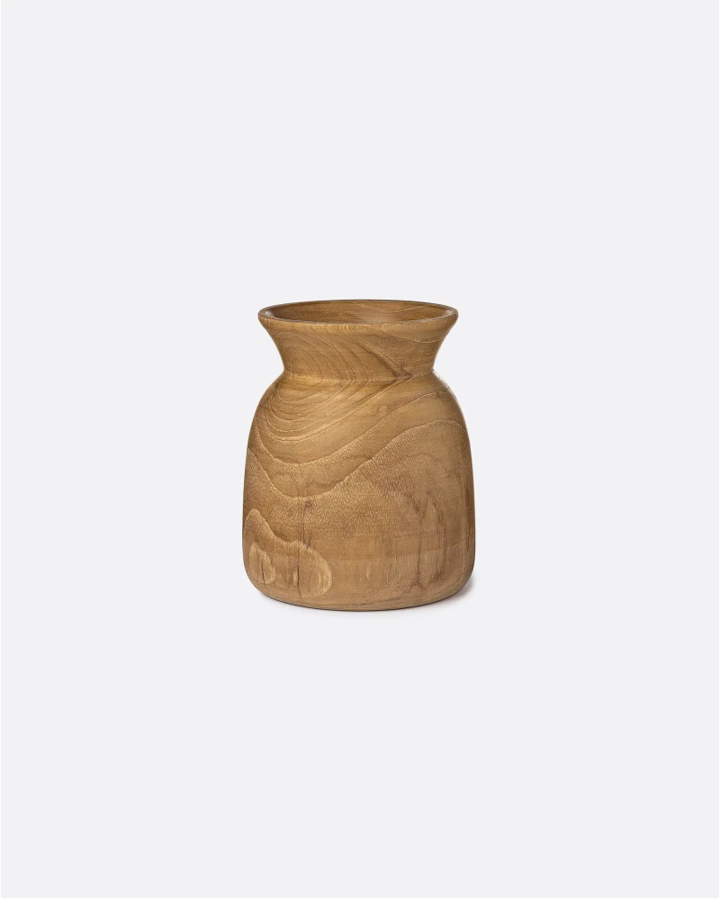 Vase GON en bois de teck Ø 20 cm x 20 cm de hauteur